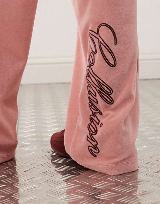 Joggers rosa empolvado con diseño bordado de velour de COLLUSION (parte de un conjunto), 5 de 5