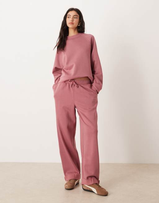 Joggers rosa pétalo extragrandes con detalle de bajos vueltos e interior afelpado de ASOS DESIGN, 5 de 5