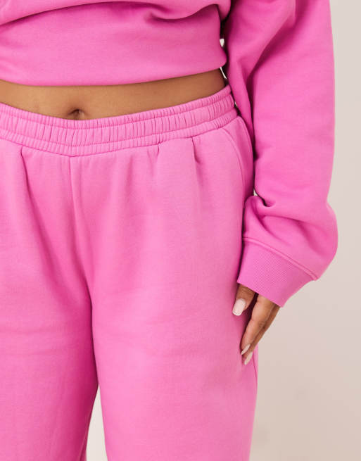 Joggers rosas de pernera ancha con interior afelpado de ASOS DESIGN Curve, 2 de 5