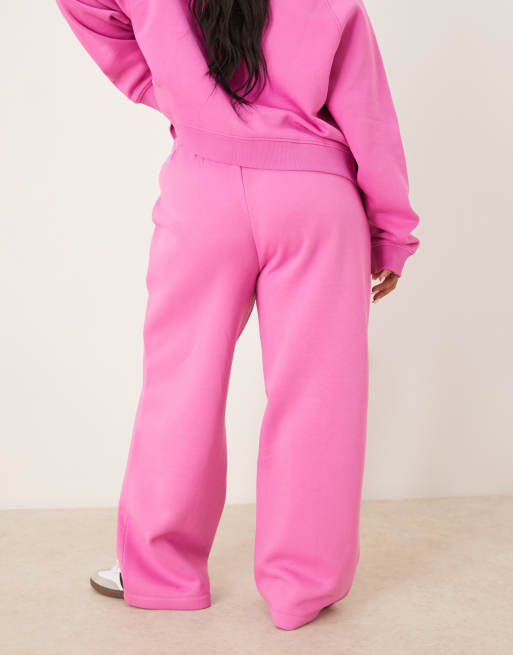 Joggers rosas de pernera ancha con interior afelpado de ASOS DESIGN Curve, 4 de 5