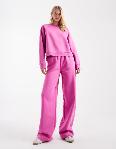 Joggers rosas de pernera ancha con interior afelpado de ASOS DESIGN Tall - view 1