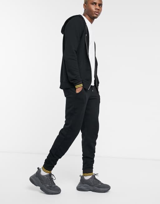 Conjunto negro de canalé a rayas de ASOS DESIGN, 3 de 3