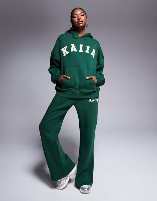 Joggers verde bosque de pernera ancha de Kaiia (parte de un conjunto)