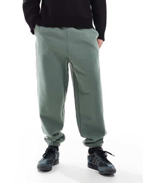 Joggers verde medio extragrandes de tejido grueso de 400 g/m2 premium de ASOS DESIGN - view 1