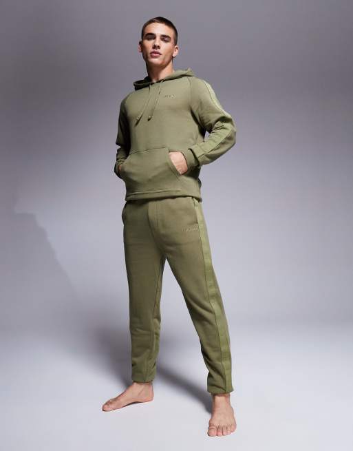 Joggers verde oscuro con logo a tono de HUGO Bodywear (parte de un conjunto)