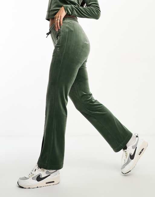 Joggers verde oscuro de pernera recta de velour de Juicy Couture (parte de un conjunto), 4 de 4