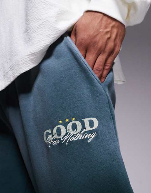 Joggers verdes de pernera recta con efecto aerografiado de Good For Nothing, 2 de 5