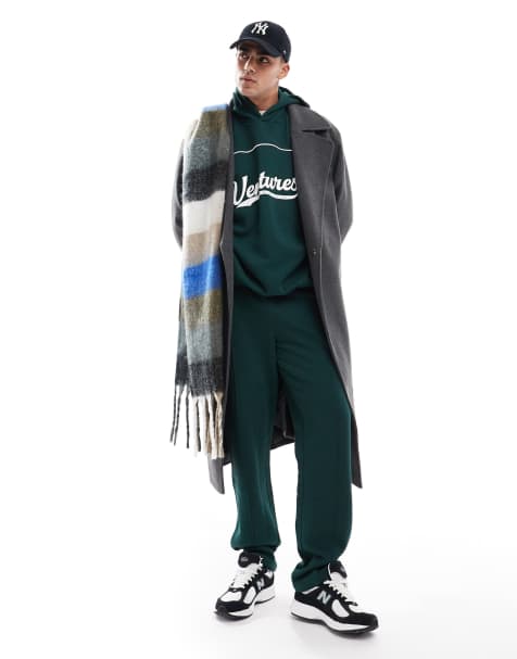 Joggers verdes de pernera recta con pinzas de ASOS DESIGN (parte de un conjunto) - view 1