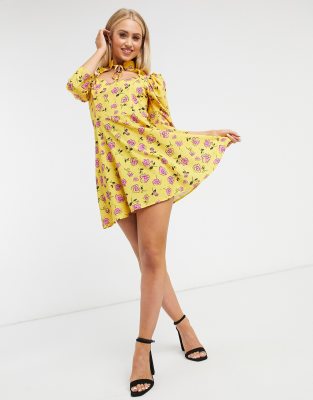 yellow skater dress