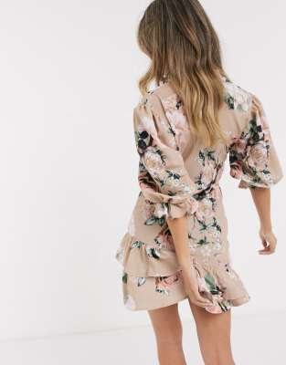 tan floral dress