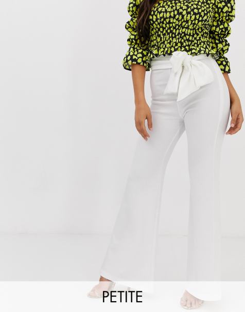 John Zack Petite bootcut trouser in white