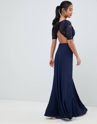 open back lace maxi dress