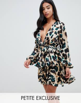 asos green leopard print dress