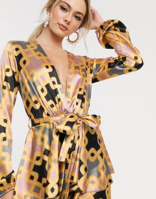 chain print skater dress