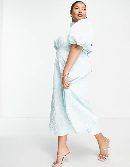 sachin and babi light blue dress Tube Top Backless Puff Sleeves Nightclub Mini Dress... From Cirik, $37.18