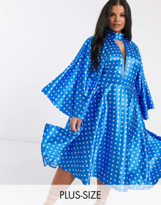 plus size blue skater dress