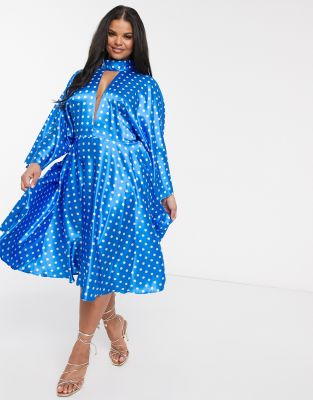 blue midi skater dress