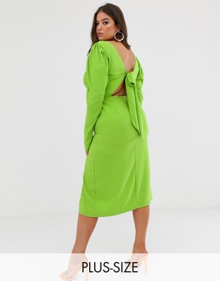 asos neon green dress