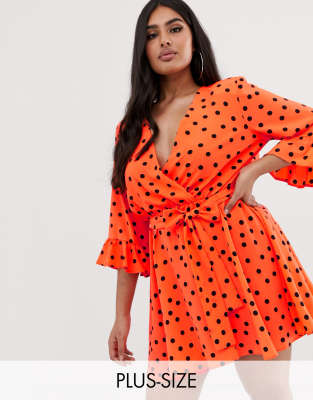 plus size neon orange dress