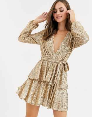 gold skater dress uk