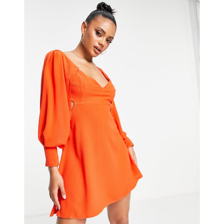 John bright in orange Zack ASOS backless dress mini | summer