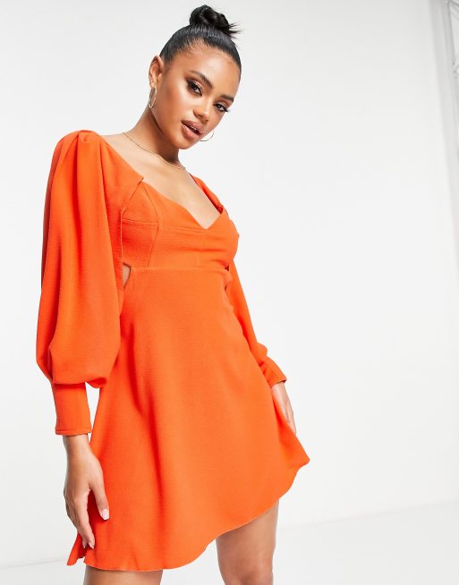 John Zack summer bright backless in mini | ASOS orange dress