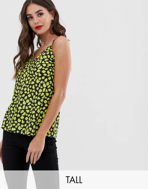 John Zack Tall cami top yellow splodge print