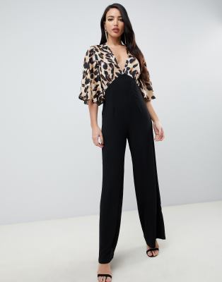 leopard and black jumpsuit