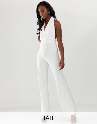 white halter top jumpsuit