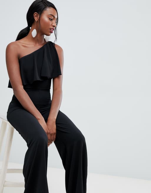 Black overlay hot sale jumpsuit