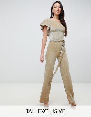 gold wide leg jumpsuit