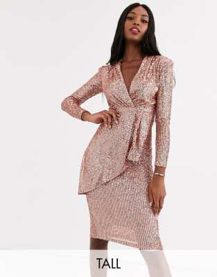 asos rose gold dress