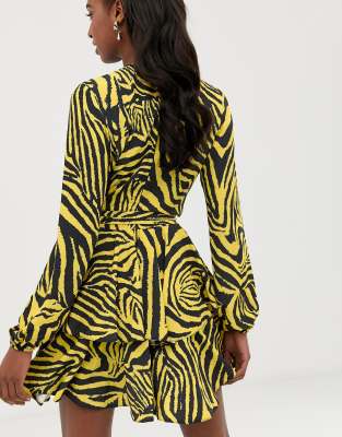 asos yellow zebra dress