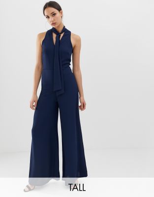 tie neck jumpsuit