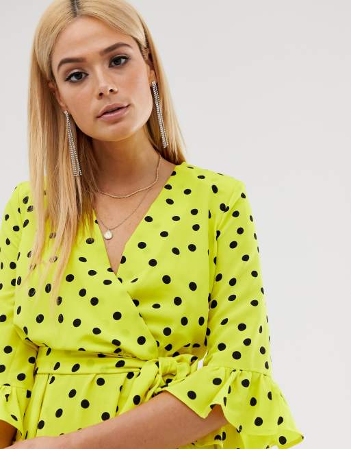 Asos yellow polka outlet dot dress