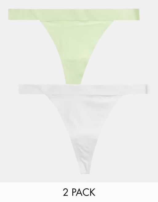 Jojoe 2 pack de tangas con cierre lateral en blanco y menta - MULTI