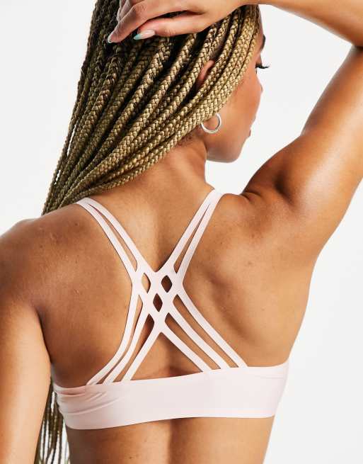 Jojoe bonded triangle strappy bralette in pink PINK