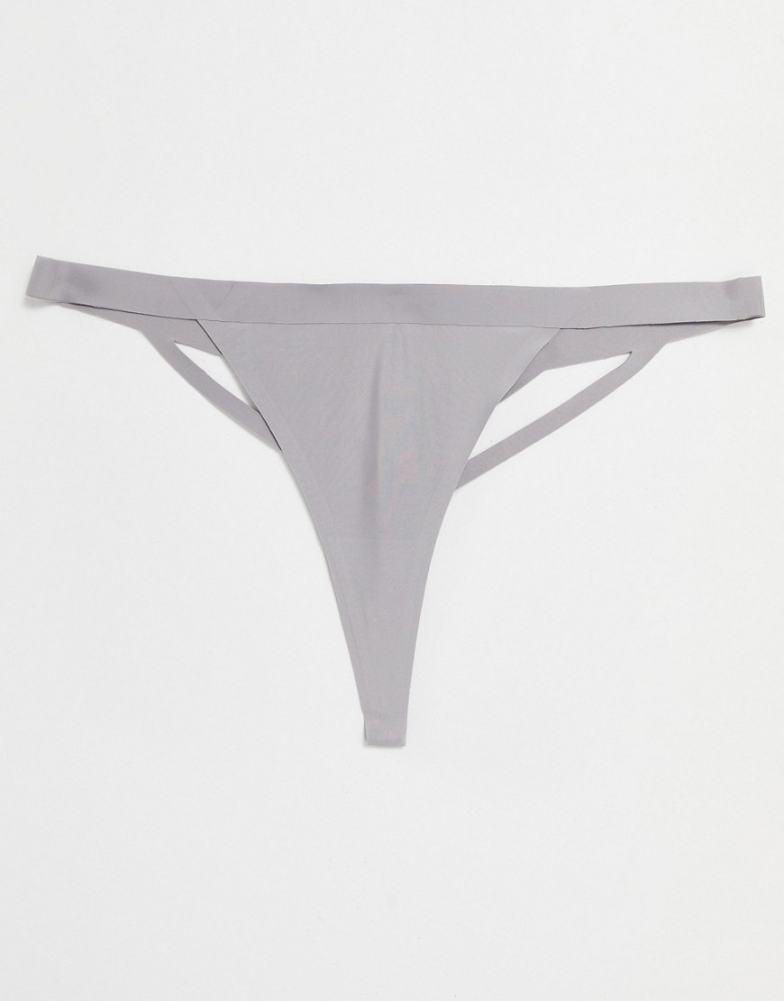 Jojoe recycled strappy back bonded thong in gray-Grey