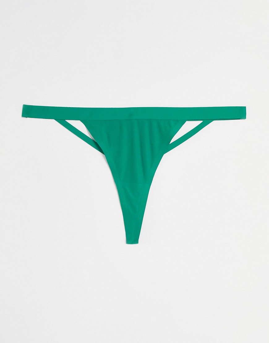 Jojoe recycled strappy back bonded thong in green