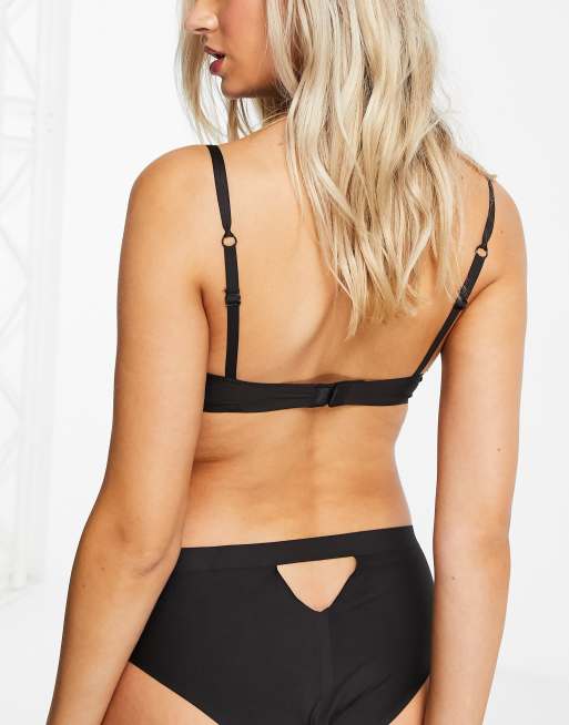 Jojoe scoop neck bonded padded non-wired balconette bra in black - BLACK, 2 of 4