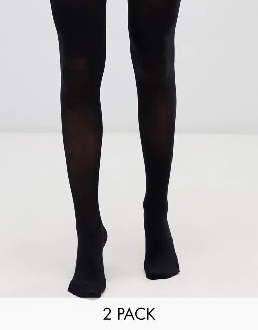 Jonathan Aston 40 denier 2 pack opaque tights in black | ASOS