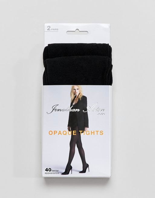 Jonathan Aston 40 Denier Opaque Tights 2PP In Stock At UK Tights