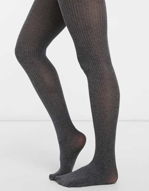 Jonathan Aston cotton rib tights in gray