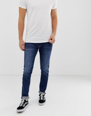 Jondrill mørkvasket skinny jeans med stretch fra Replay-Blå