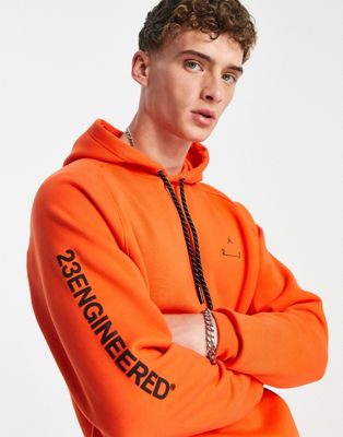 Jordan 23 Engineered hoodie in team orange - ASOS Price Checker