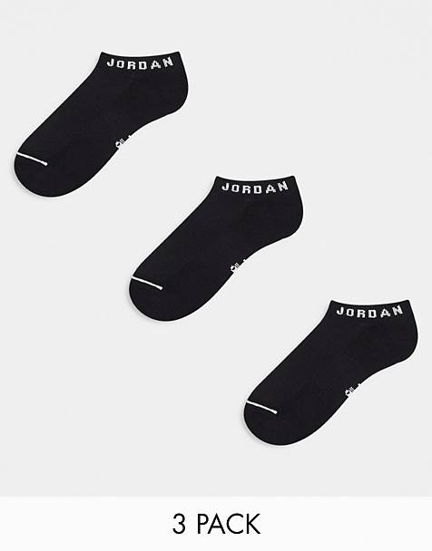 Jordan 3 pack ankle socks in black