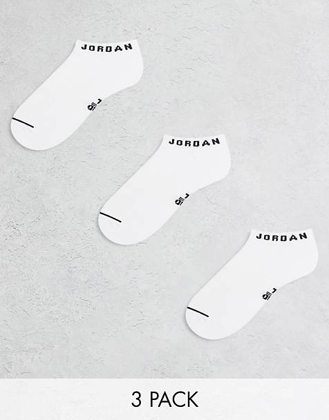 Jordan 3 pack ankle socks in white