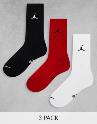 Jordan 3 pack flight crew socks in multi
