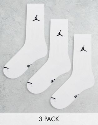 Jordan 3 pack flight crew socks in white - ASOS Price Checker