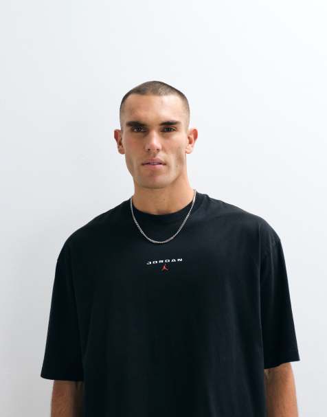 Jordan 96 oversize T-shirt z centralnym logo czarny - view 1